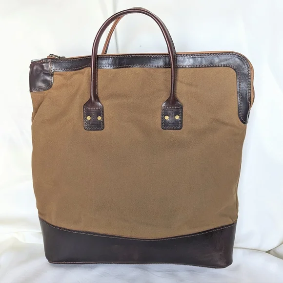 Freemans Sporting Club x BillyKirk Bank deposit Tote Bag Leather Waxed Cotton - Picture 2 of 10